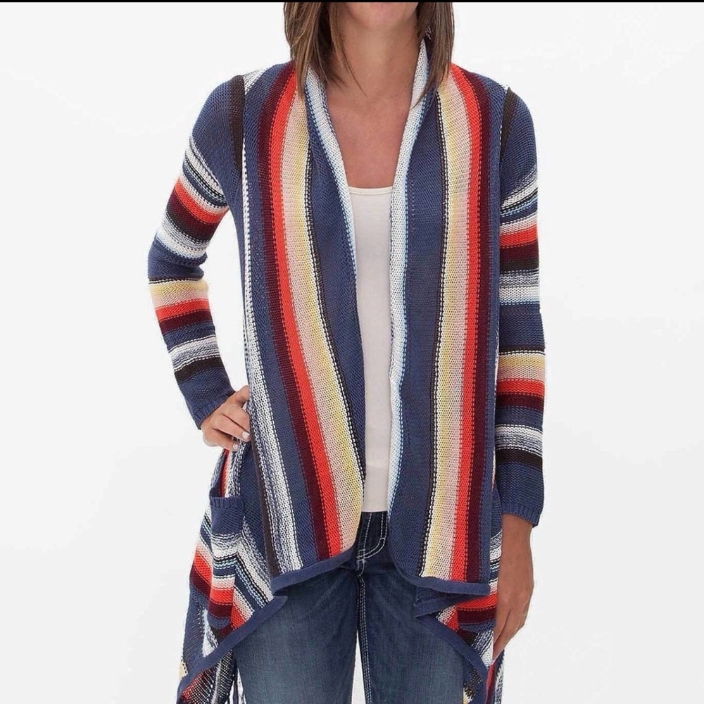 Billabong Loosen Up Cardigan Sweater Blue Daze 3 Size Sm Preppy Boho Hippie Flaw